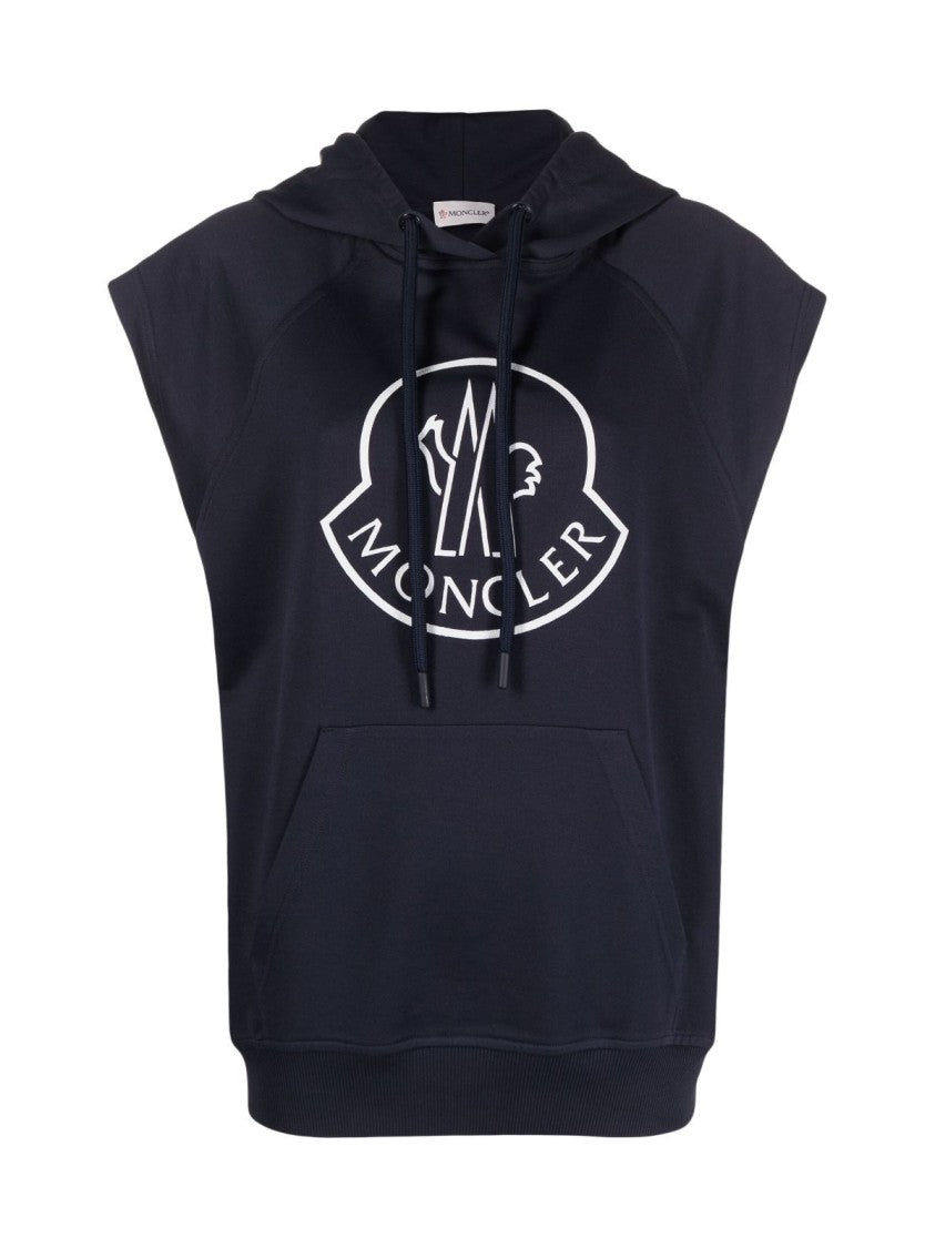 Moncler Logo Printed Sleeveless Hoodie