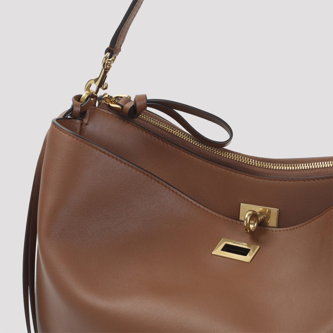 Balenciaga Structured Brown Calf Leather Shoulder Bag