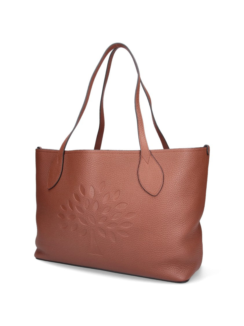 Mulberry Brown Tree Grain Leather Tote Bag