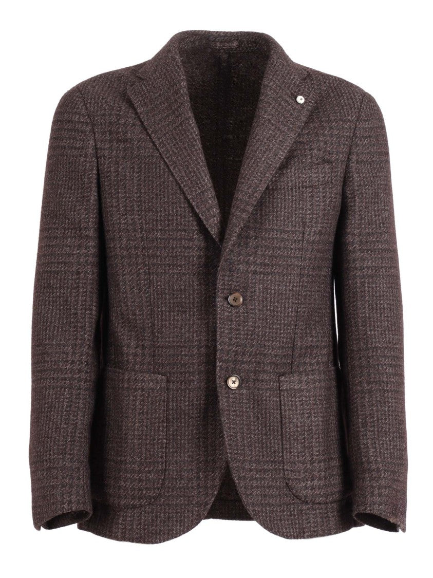 L.B.M. 1911 Checkered Cashmere Silk Tailored Jacket
