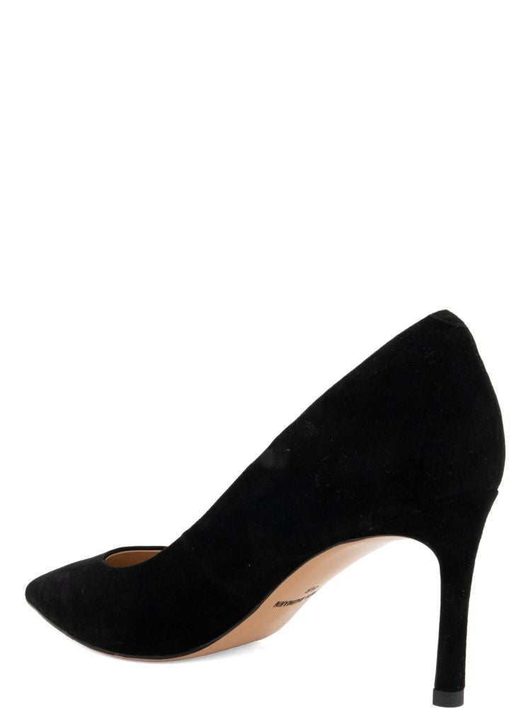Linda Baumann Black Pointed-Toe Suede Stiletto Pumps