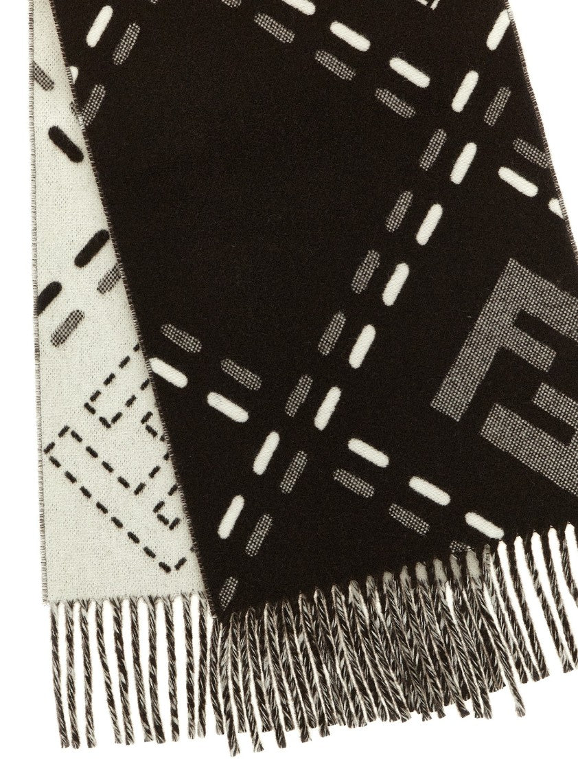 Fendi Selleria Macro Check Wool Scarf