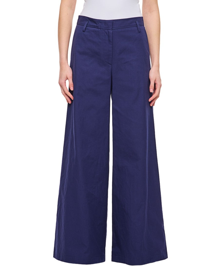 Alberto Biani High-Waisted Wide-Leg Trousers With Belt Loops And Welt Pockets