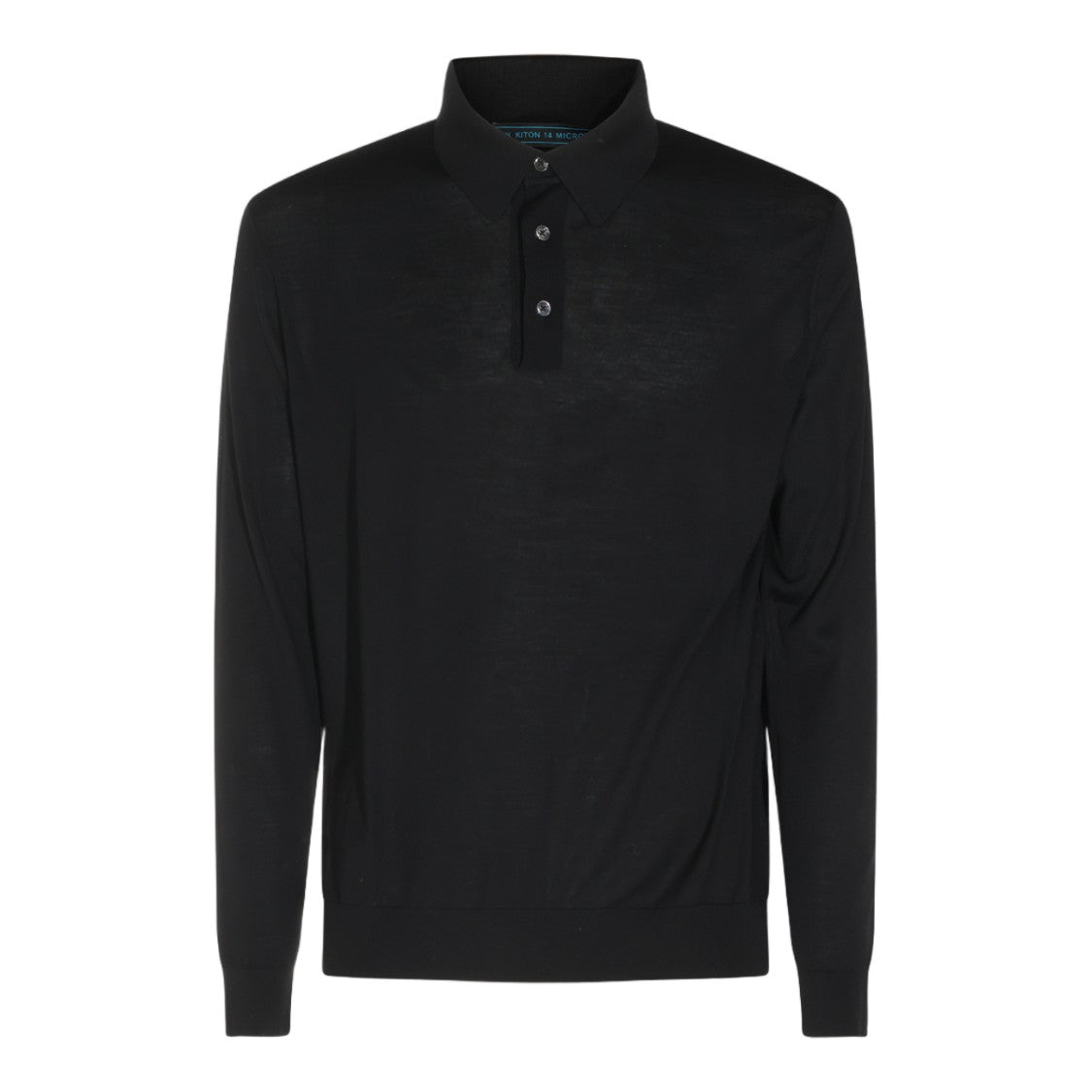 Kiton Long Sleeve Polo Collar Sweater With Ribbed Cuffs
