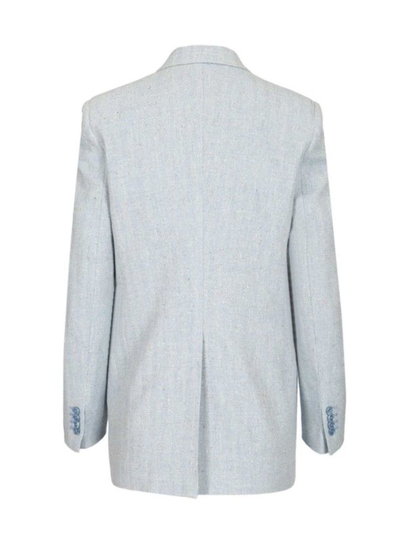 Tagliatore Light Blue Double Breasted Peak Lapels Blazer