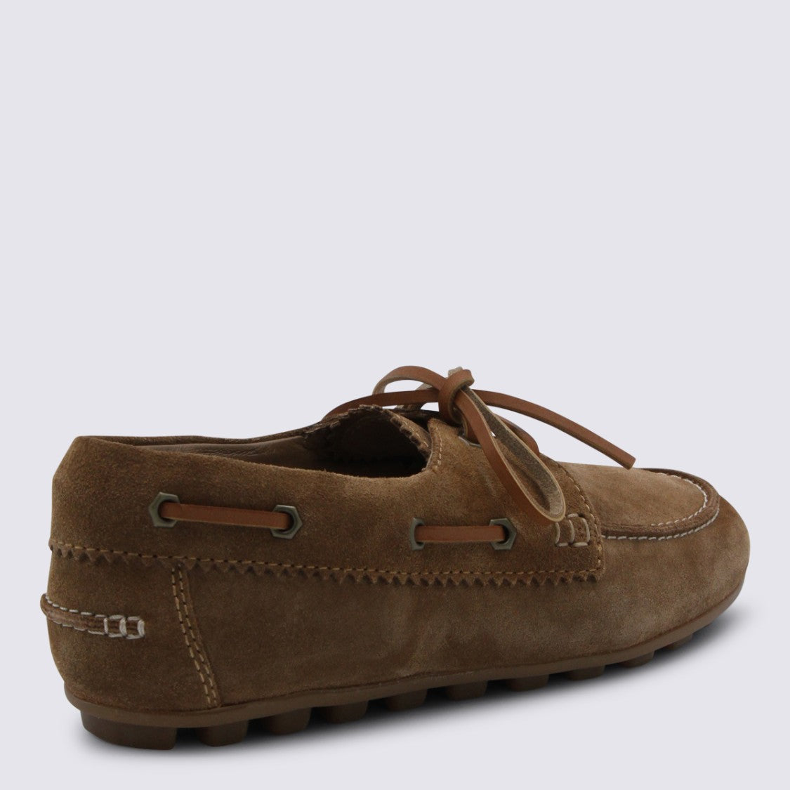 Hogan Timeless Brown Flat Shoes With Rounded Toe