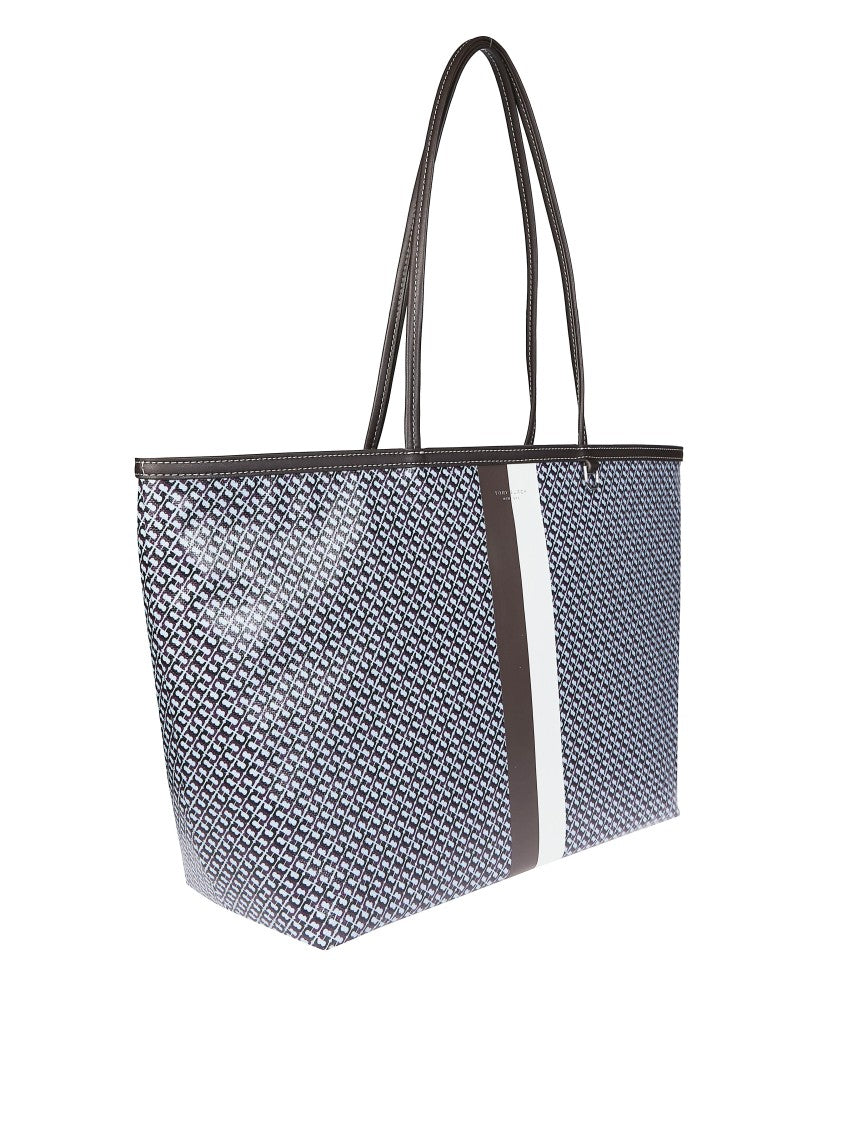 Tory Burch Grey Racer Cotton-Blend Tote Bag