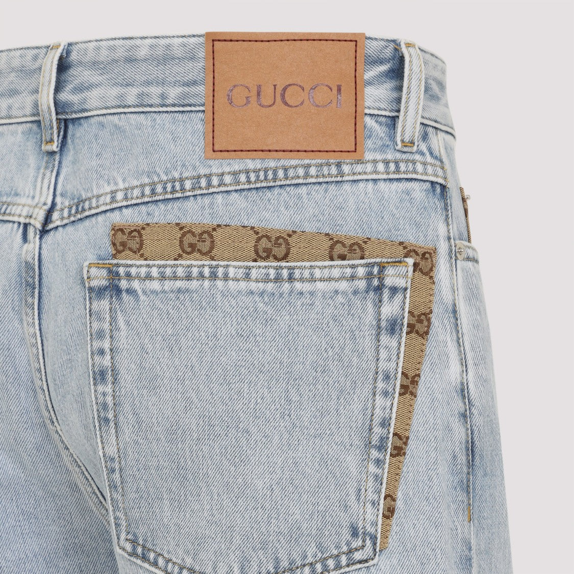 Gucci Light Blue Cotton Jeans