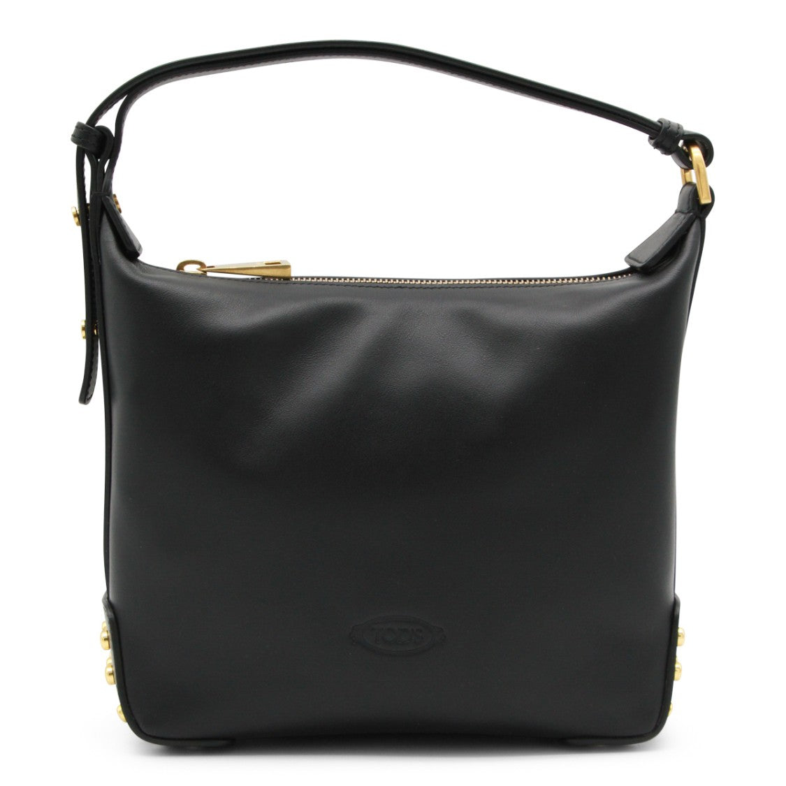 Tod's Black Studded Gold-Tone Leather Shoulder Bag