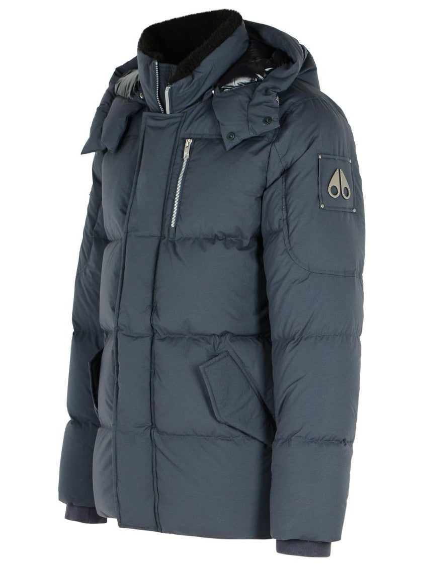 Moose Knuckles Everest 3Q' Grey Nylon And Cotton Down Jacket