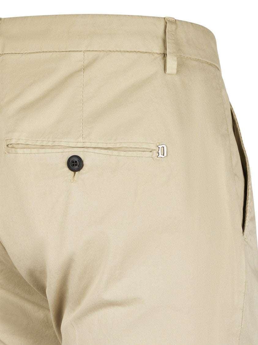 Dondup Light Beige Slim-Fit Trousers With Tailored Silhouette