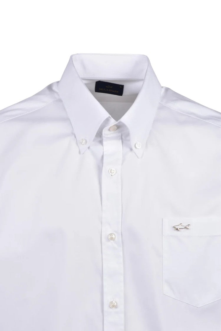 Paul & Shark Long-Sleeve White Cotton Shirt