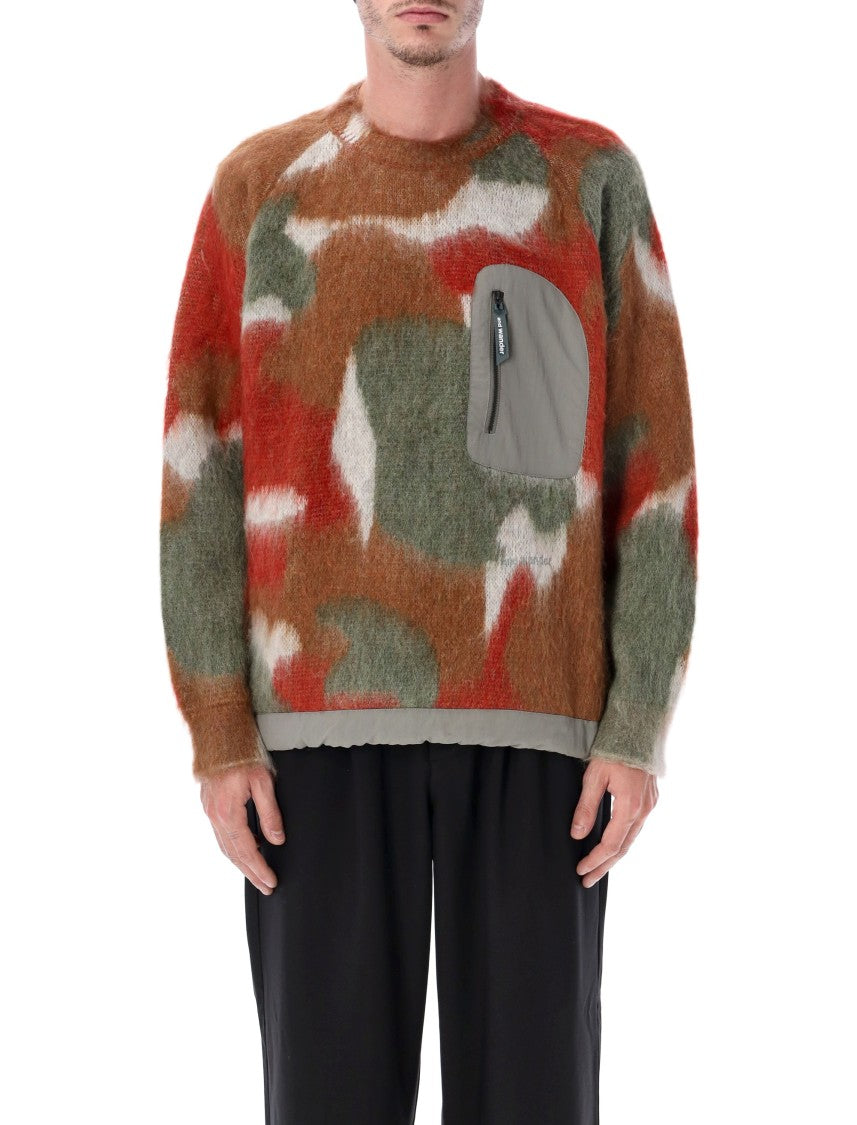 And Wander Multicolor Shaggy Knit Sweater With Oversized Fit