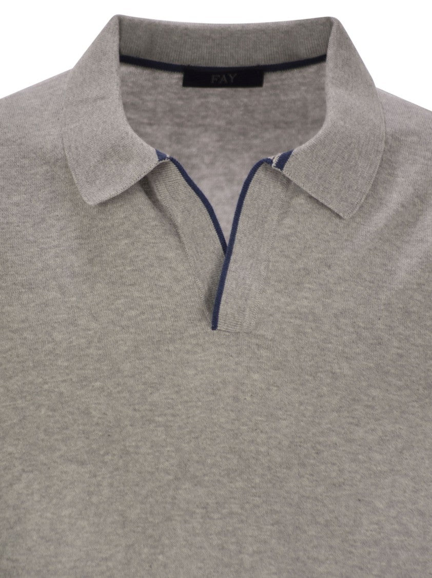 Fay Cotton Buttonless Polo Shirt