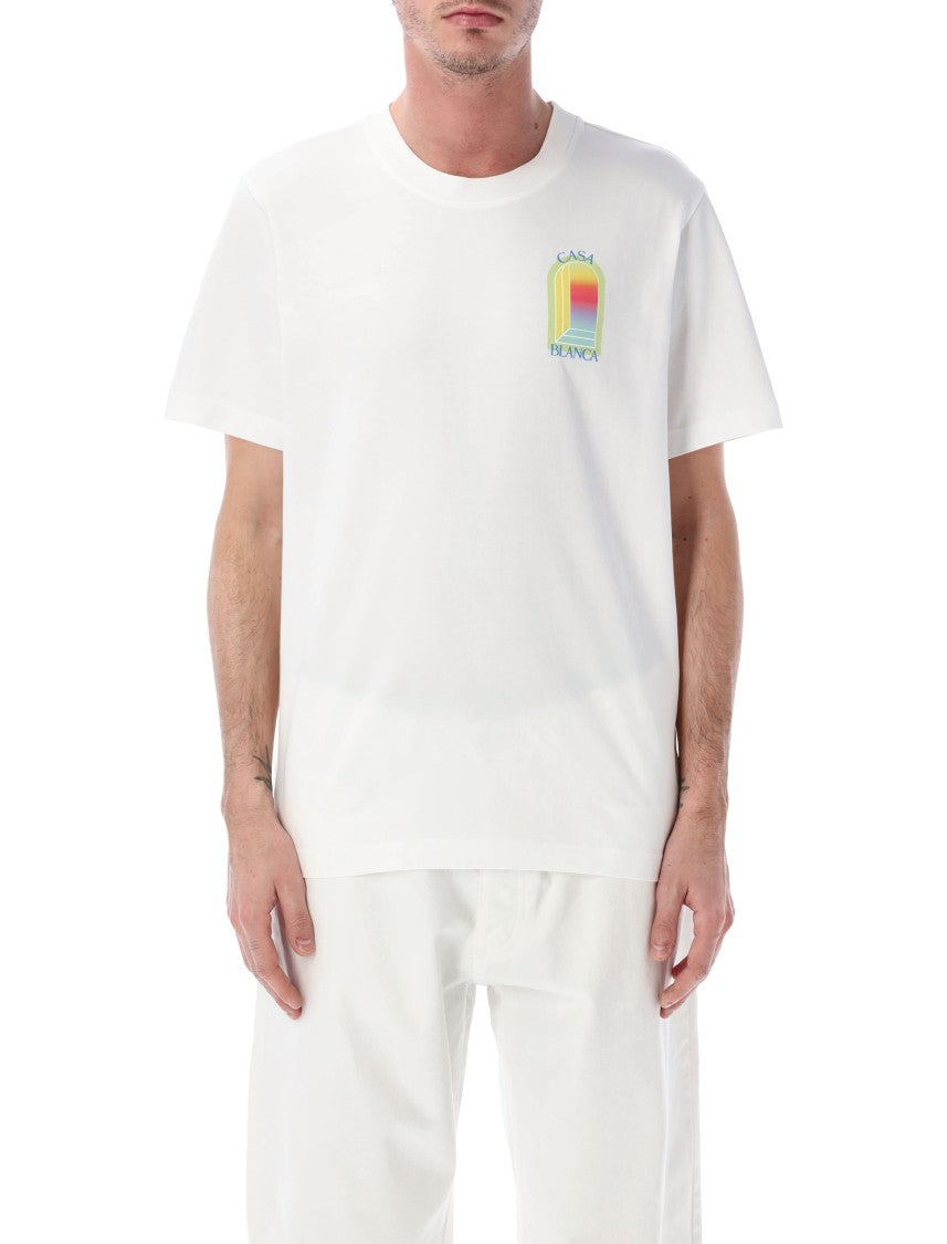 Casablanca L’Arche Printed Lime & Yellow T-Shirt In White
