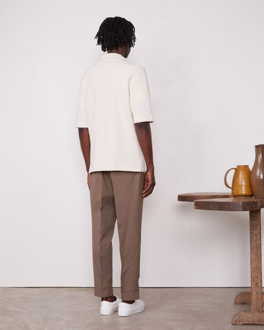 Officine Generale Textured Cotton Jersey Short-Sleeve Polo