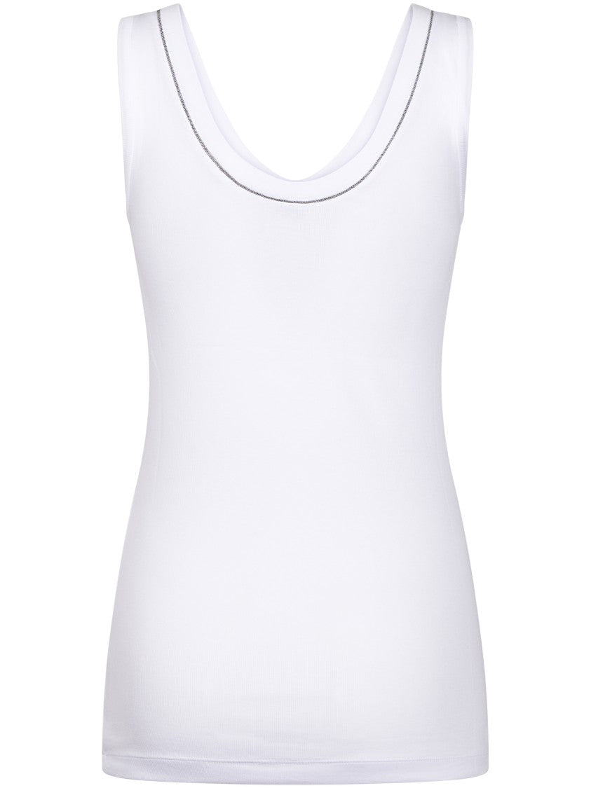 Brunello Cucinelli Scoop Neck Tank Top With Double-Layered Detailing