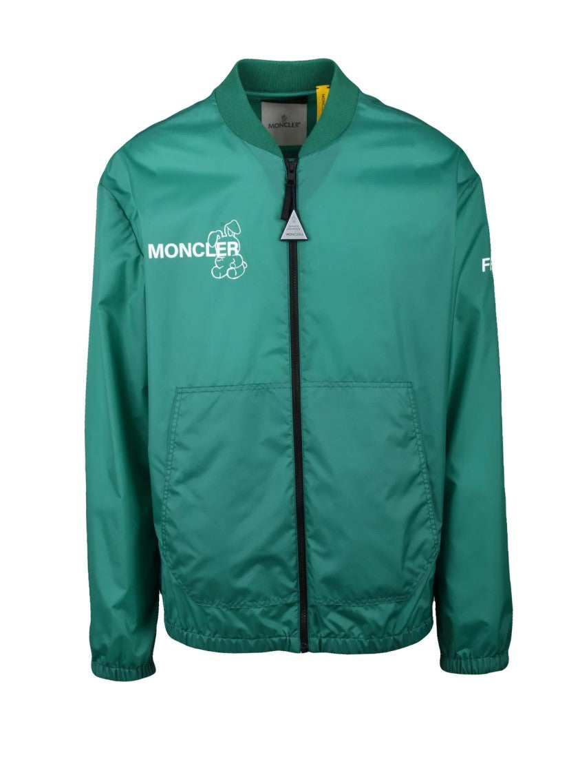 7 Moncler X Fujiwara Green Ostria Hooded Polyamide Windbreaker Coat