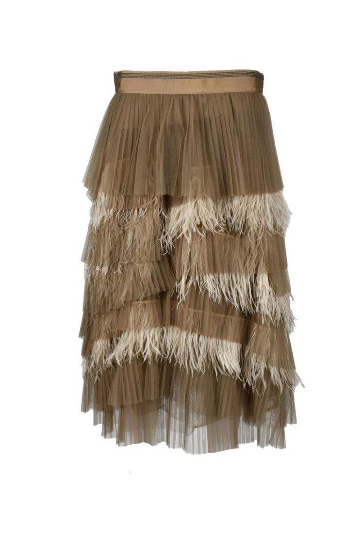 Brunello Cucinelli Polyamide Skirt - Brown