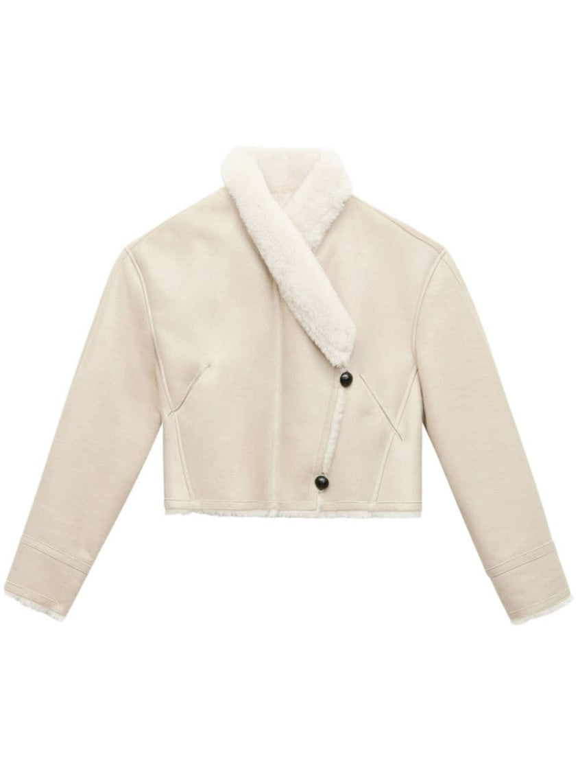 Isabel Marant Cropped Coat With Plush Collar And Structured Silhouette