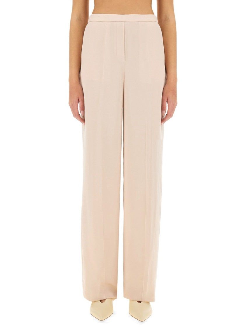 Theory Wide-Leg Silk Pants With Comfortable Waistband