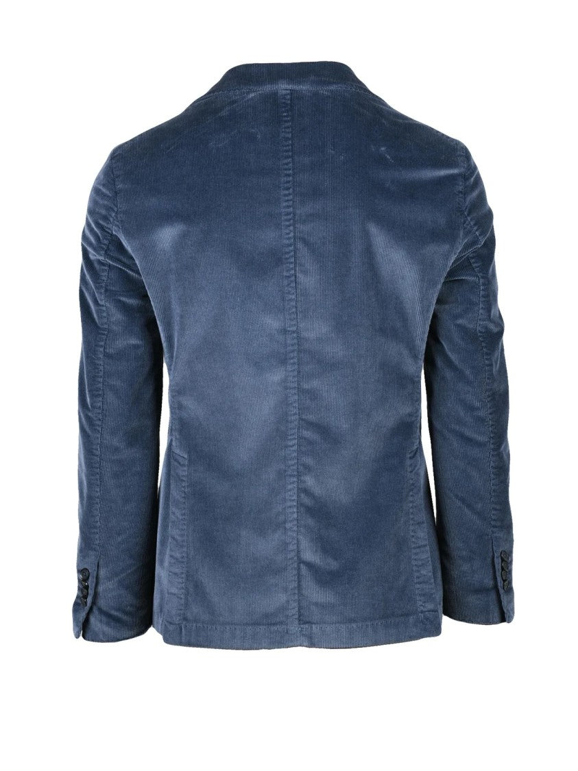 L.B.M. 1911 Tailored Velvet Jacket With Rounded Lapel And Button Closure