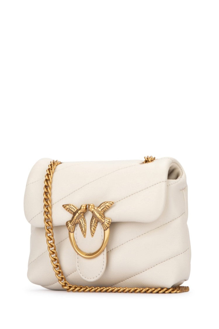 Pinko Quilted Crossbody Bag Emblem Strap