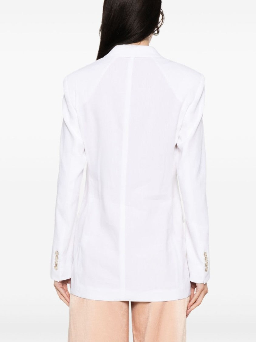 Boss Double-Breasted Linen Blazer With Structured Shoulders