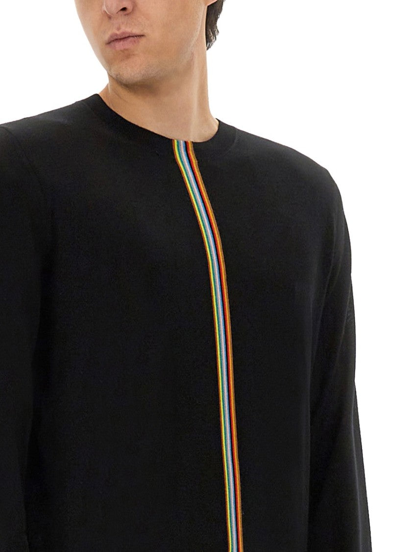 Paul Smith Merino Wool Jersey With Striped Detailing