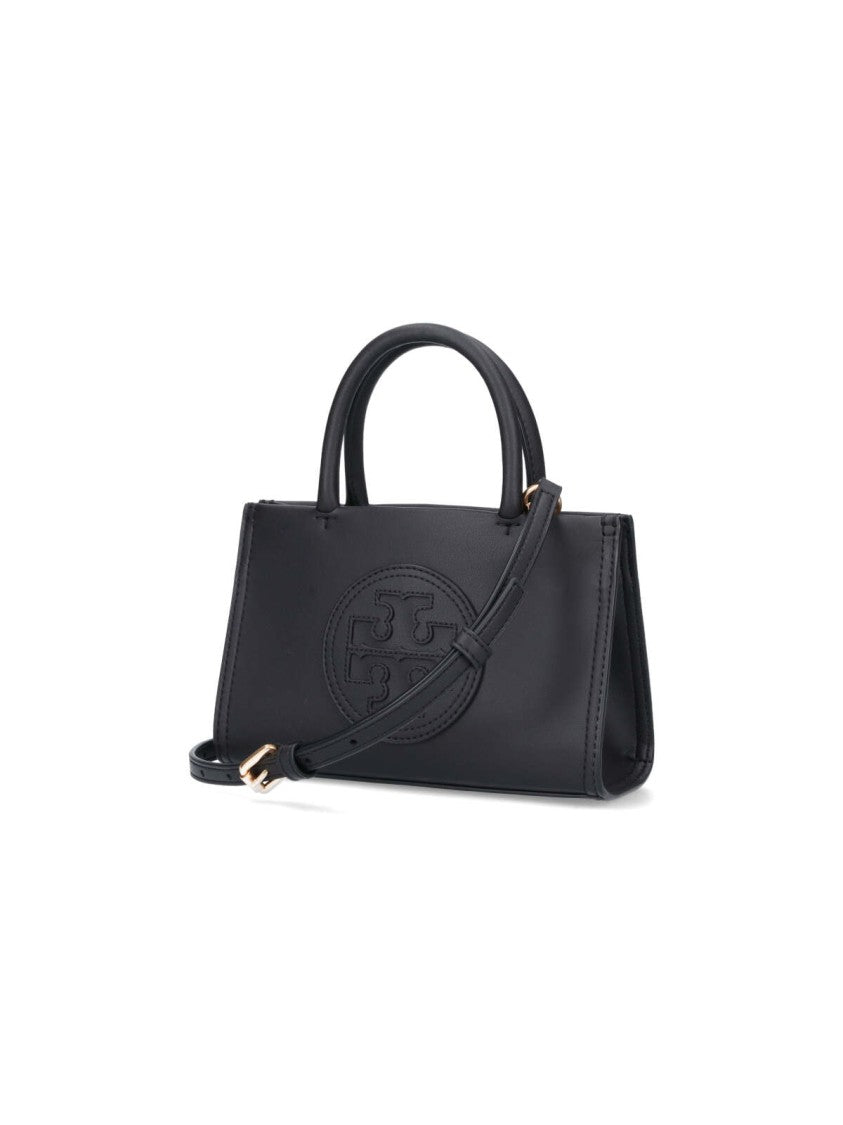 Tory Burch Mini "Ella" Bag In Black Biotex™ Fabric