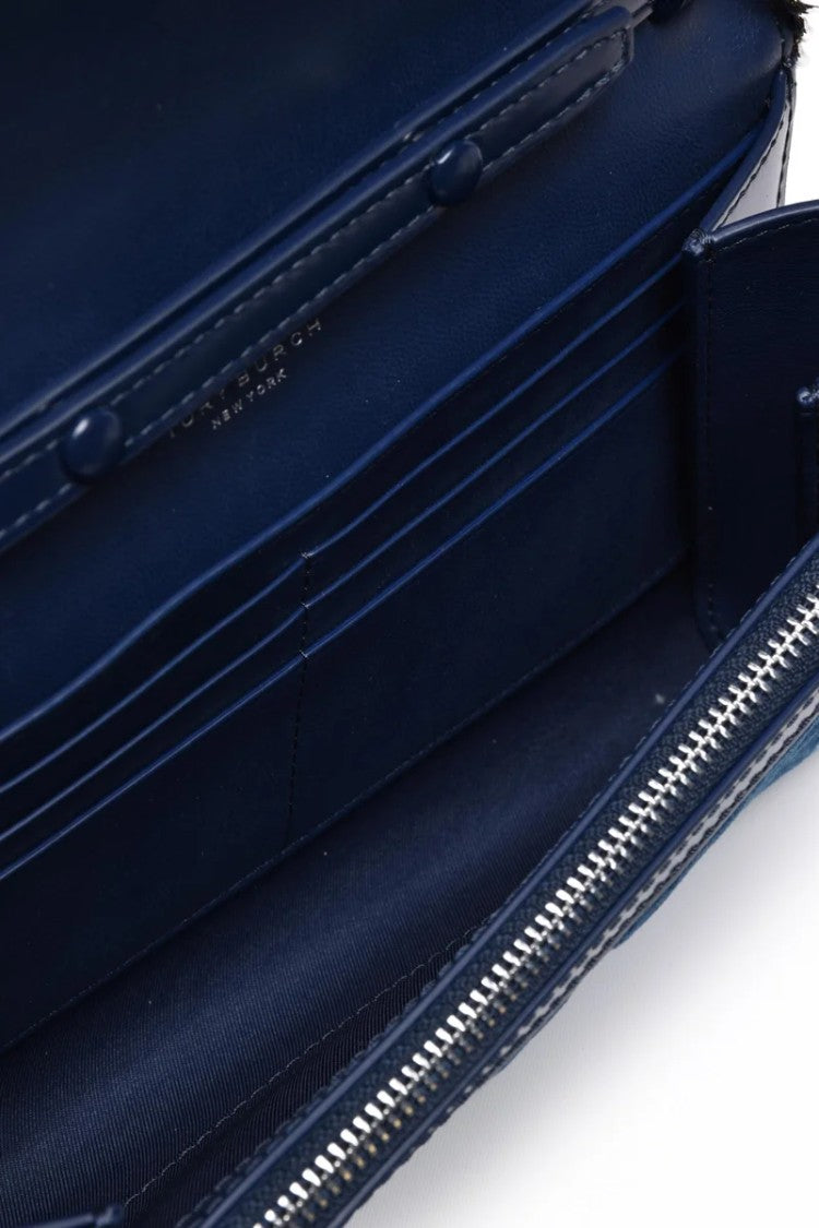 Tory Burch Willa Denim Chain Wallet - Denim