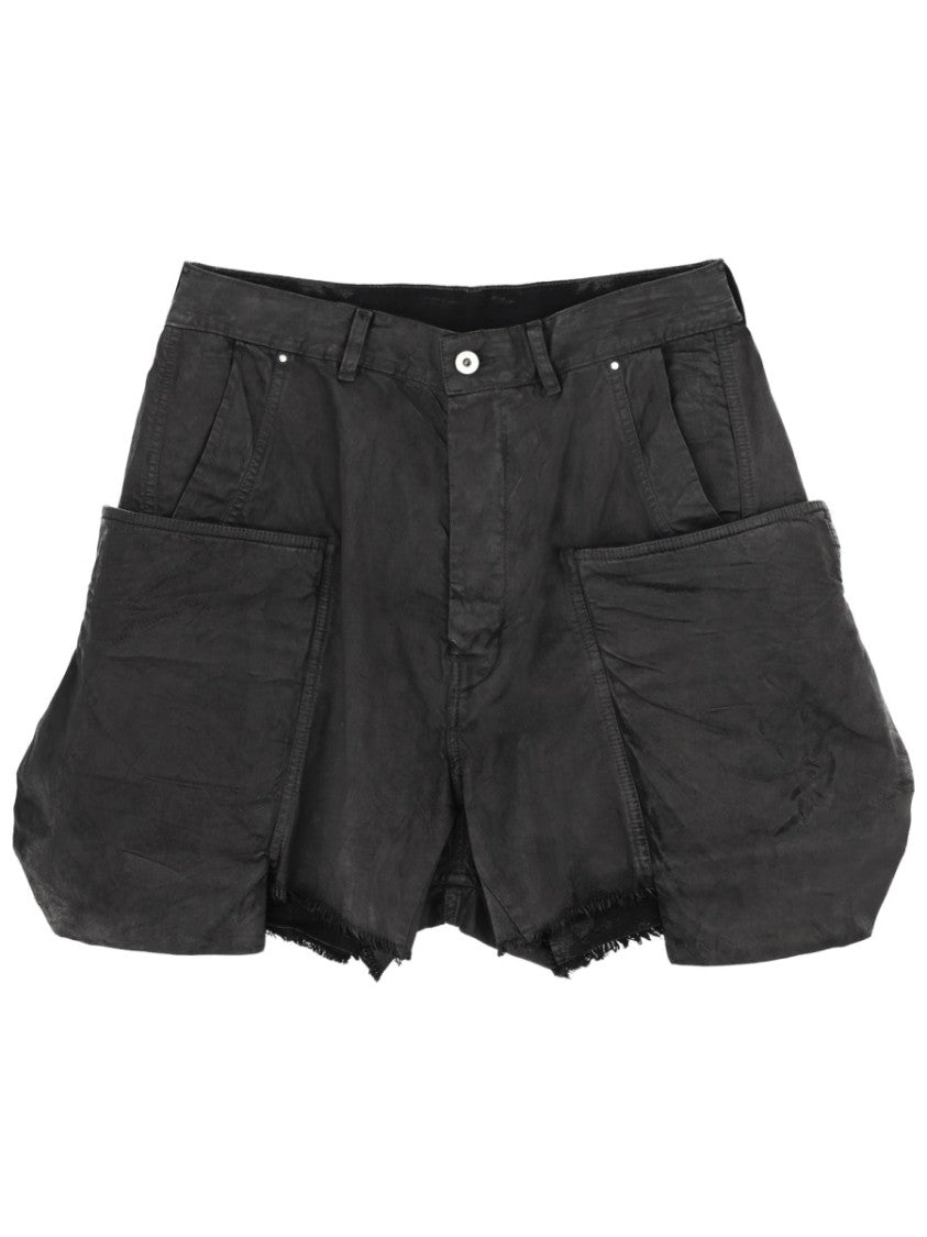 Drkshdw By Rick Owens Black Stefan Cotton Utility Cargo Shorts
