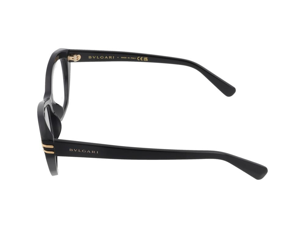 Bulgari Bold Angular Frame Cat-Eye Eyeglasses