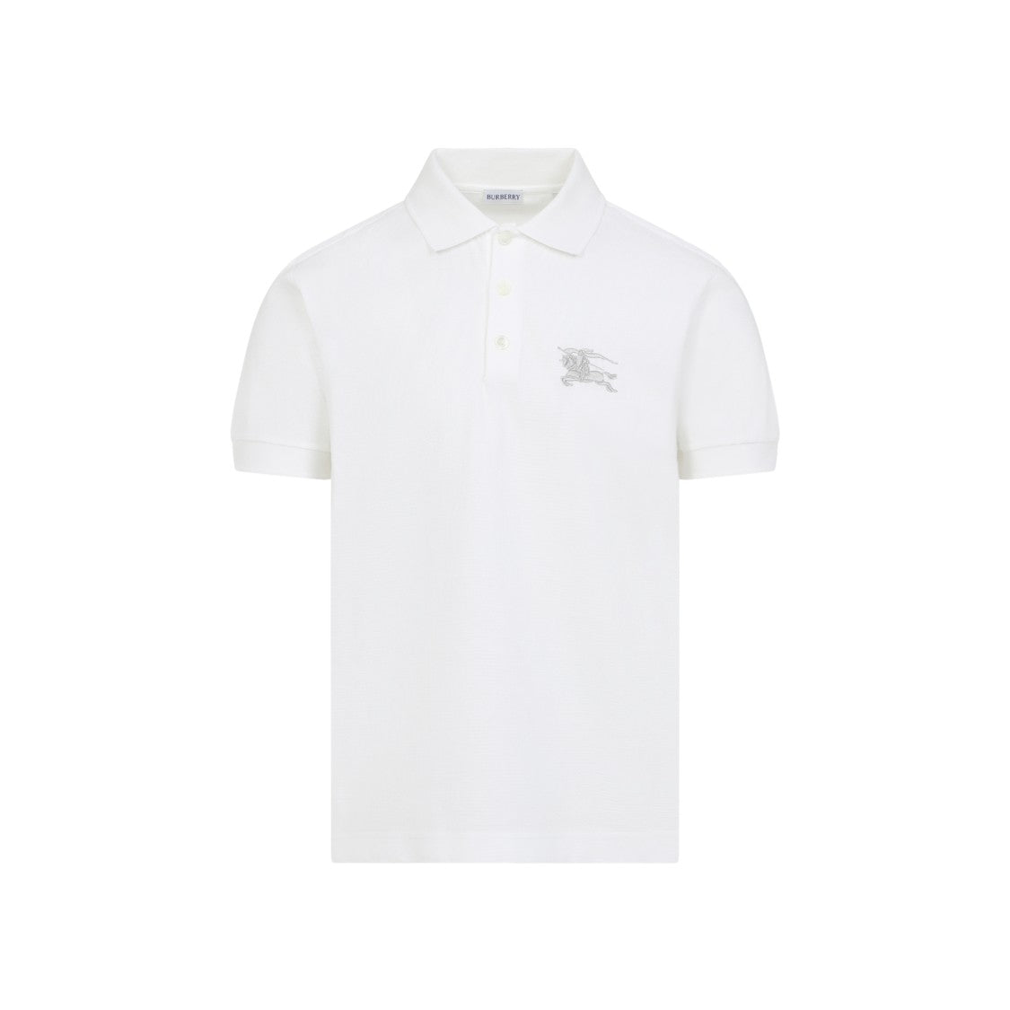 Burberry Relaxed-Fit White Cotton Blend Polo Shirt