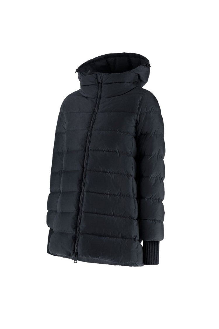 Herno Black Polyamide Ribbed-Cuff Puffer Jacket