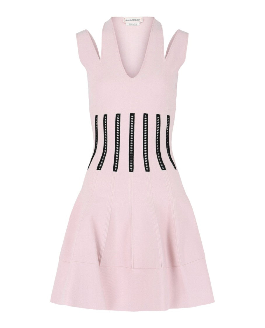 Alexander Mcqueen Coutout Shoulder Corset Mini Dress