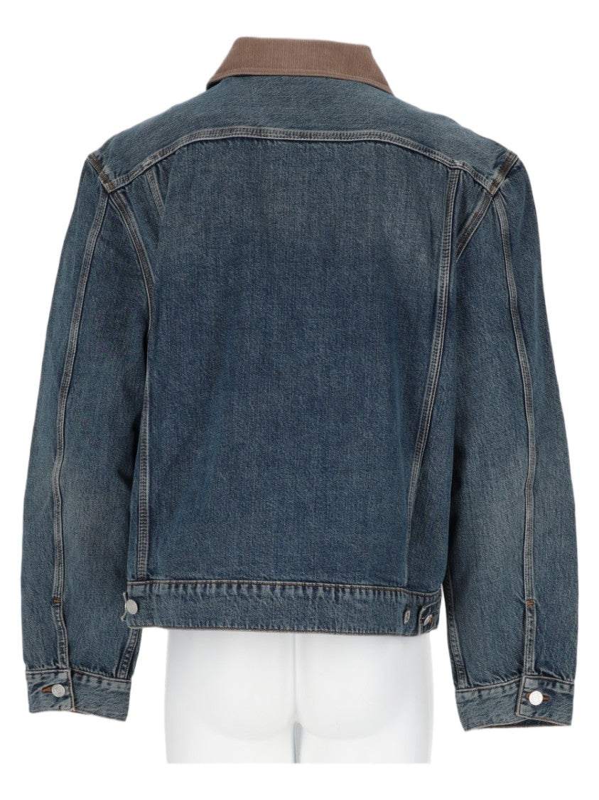 Frame Denim Corduroy Collar Zip Casual Jacket