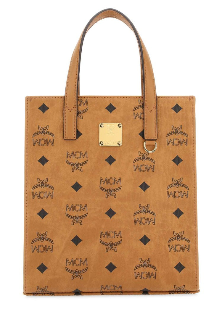 Mcm Printed Canvas Shopping Bag