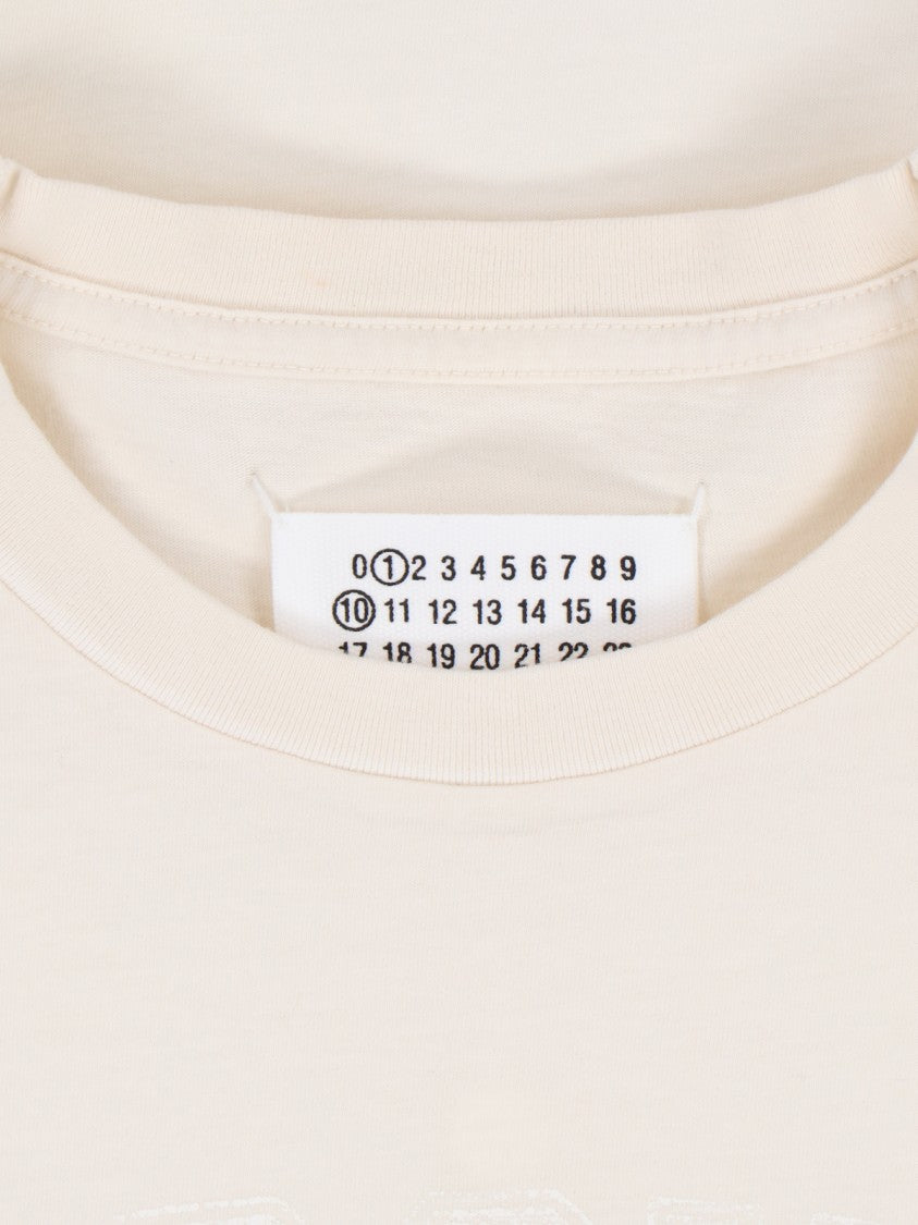Maison Margiela Logo T-Shirt In White Cotton Jersey