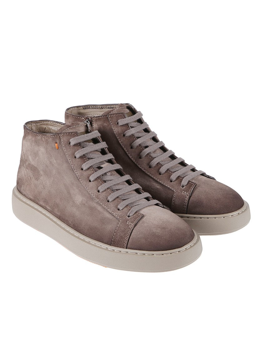 Santoni Dump High Top Calf Leather Sneakers