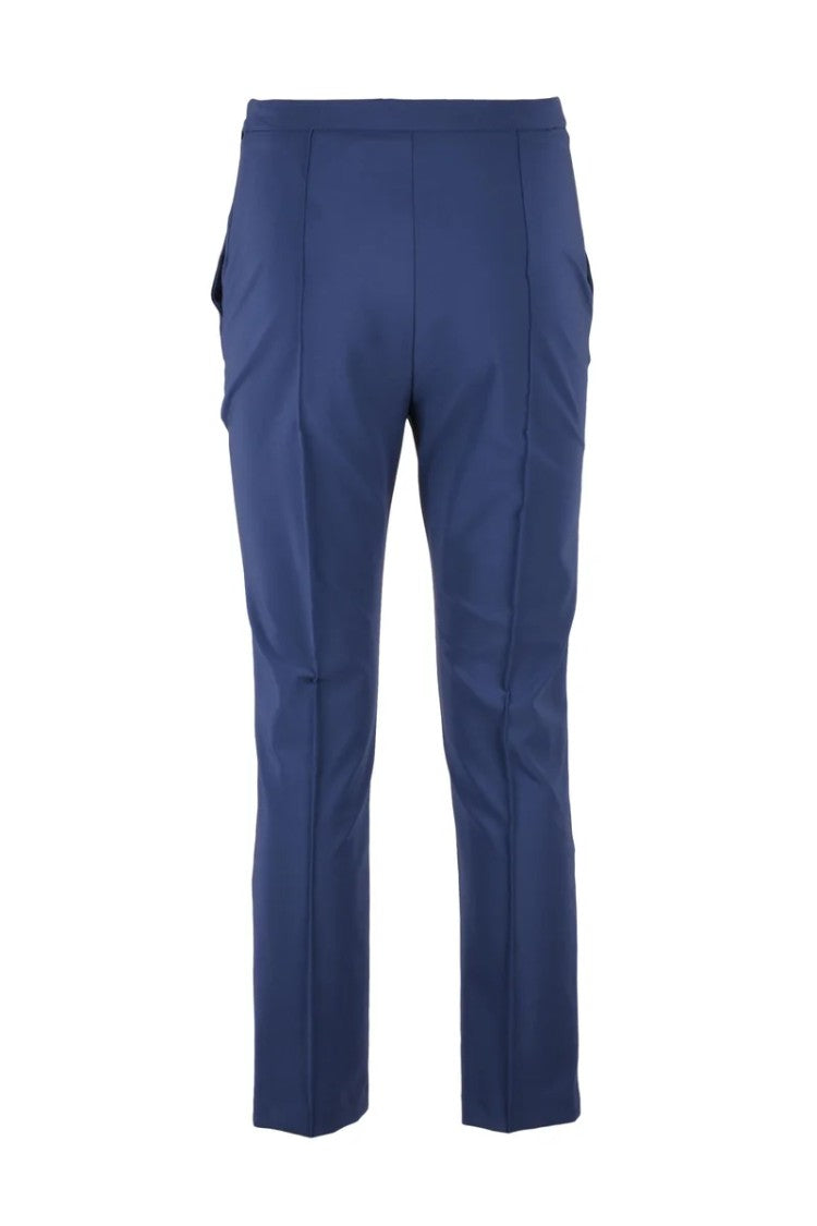 Elisabetta Franchi Mid-Rise Blue Leggings With High-Stretch Fabric