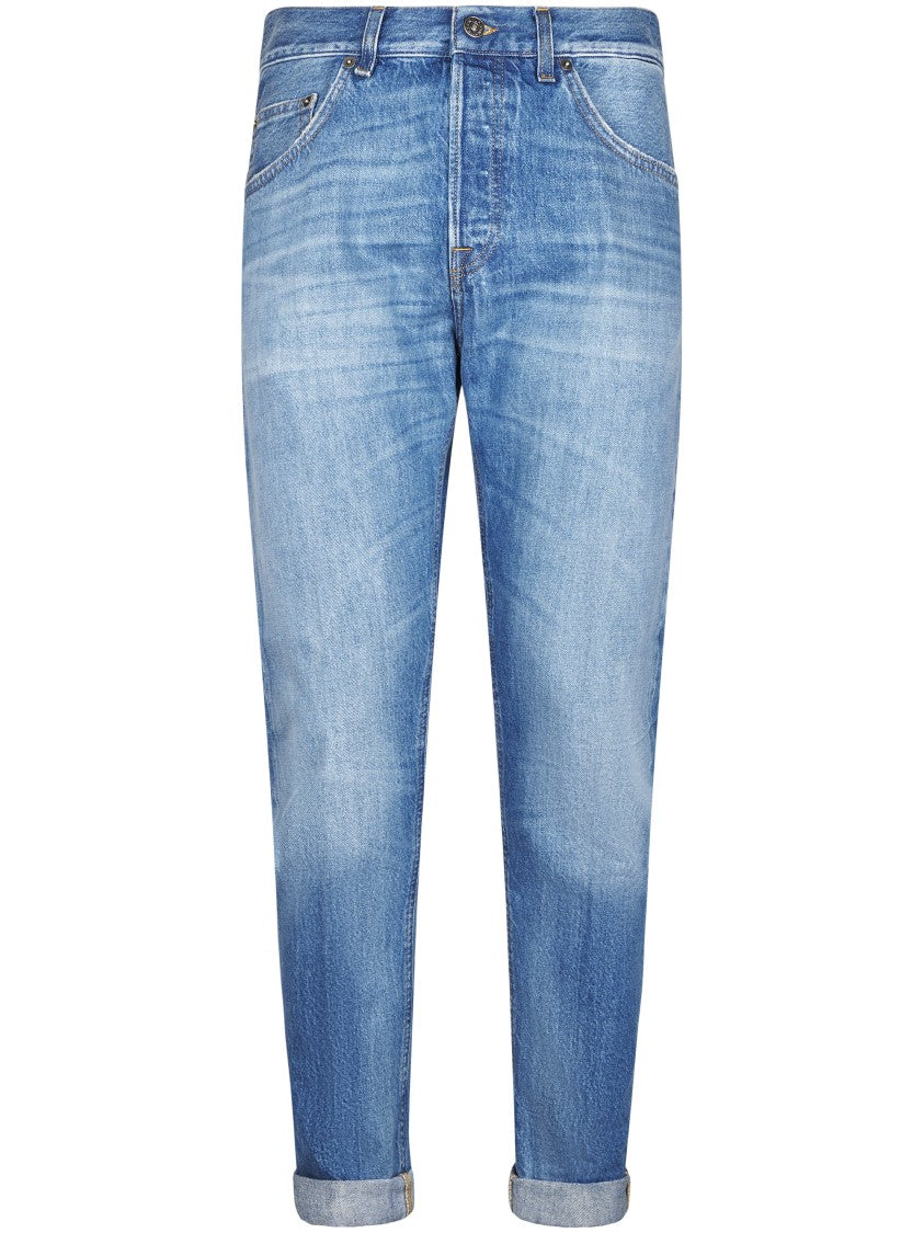 Dondup Slim Fit Light Blue Five-Pocket Jeans With Tapered Leg