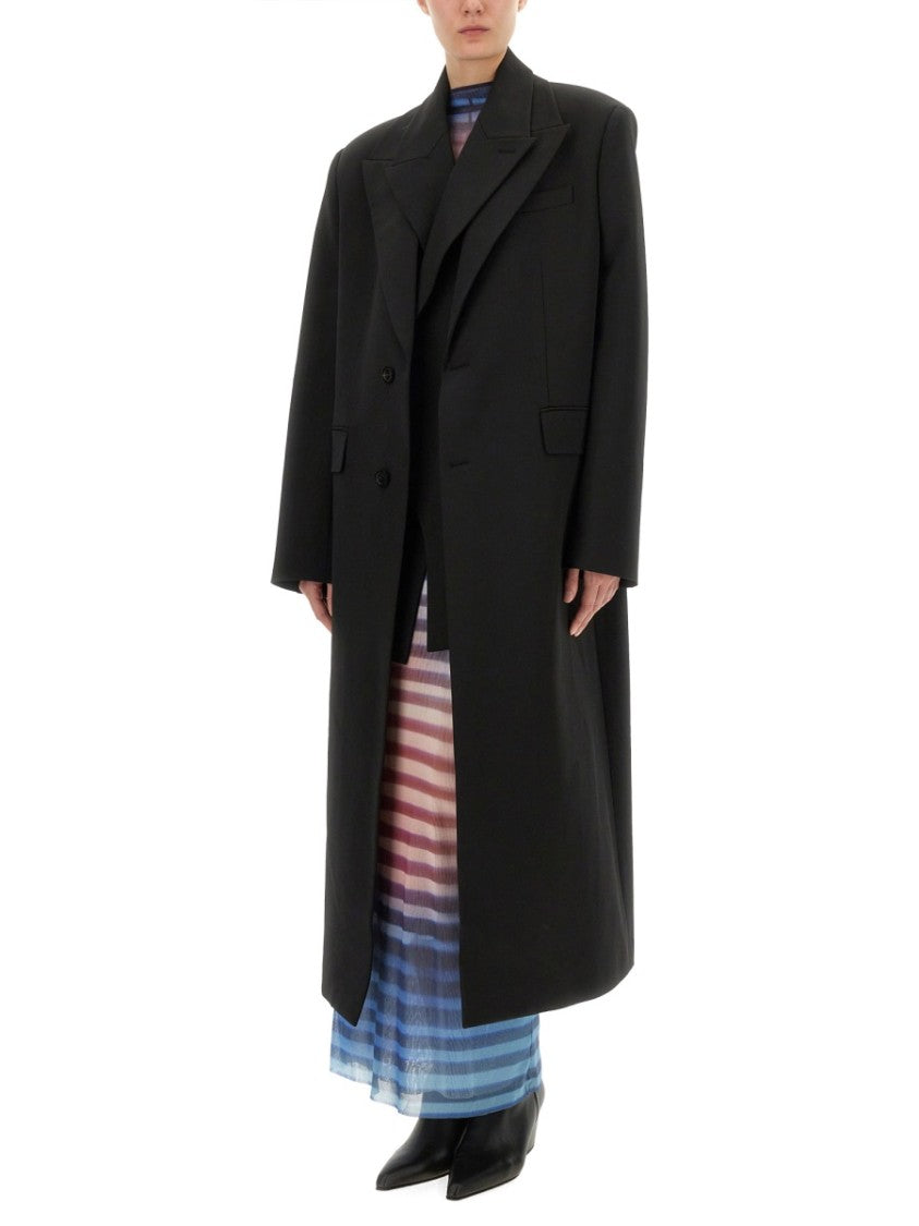 Jean Paul Gaultier Double Layer Coat With Structured Silhouette