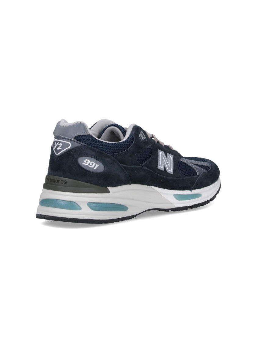 New Balance Navy Made In Uk 991V2 Mesh Sneakers