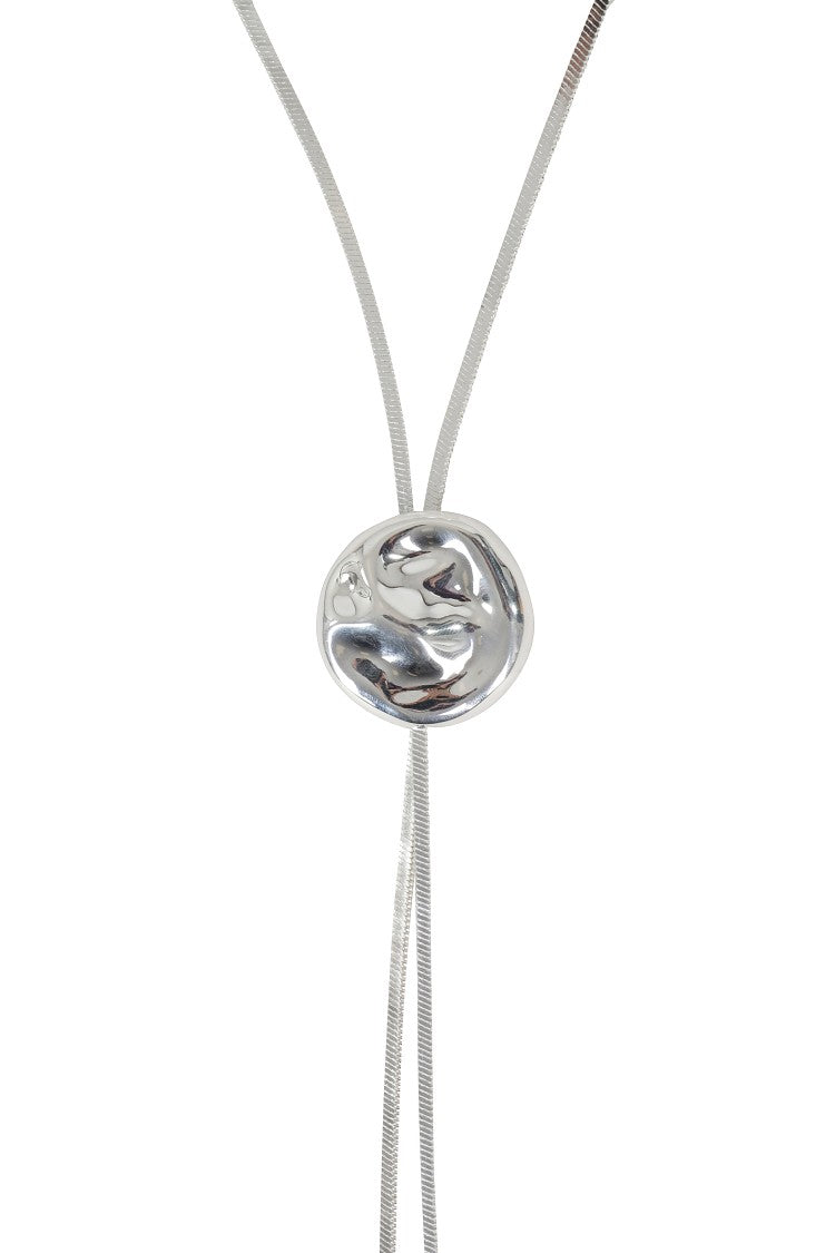 Federica Tosi Abstract Silver Pendant Necklace With Flexible Chain