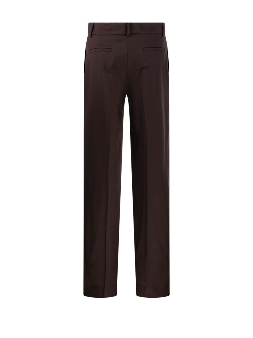 Parosh Tailored Brown Trousers With Mid-Rise Waist And Straight Legs
