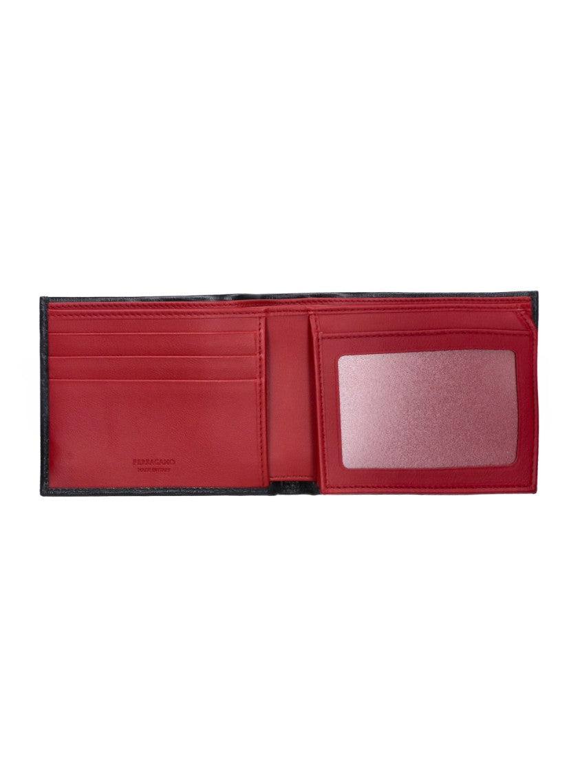 Ferragamo Black Gancini Leather Bi-Fold Wallet
