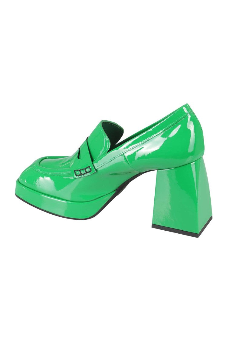 Giampaolo Viozzi Glossy Leather Loafers With Block Heel