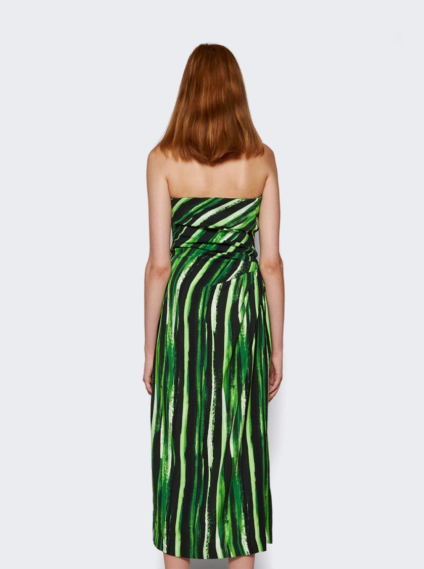Proenza Schouler Painted Stripe Strapless Dress