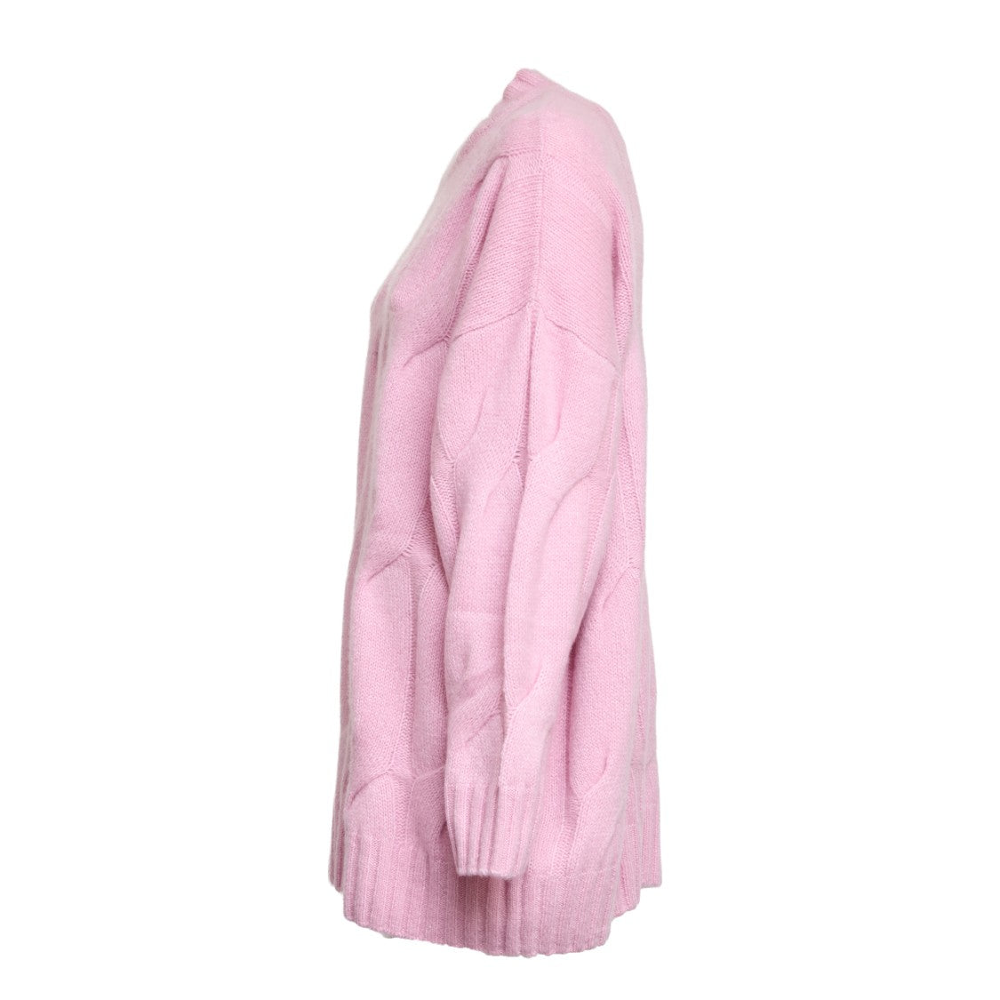 Allude Oversized Cable Knit Sweater With Ribbed Detailing